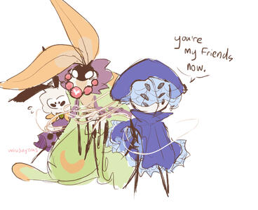 fullbody flat +2 characters (very messy)